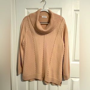 Very warm Calvin Klein light pink long cowl neck sweater